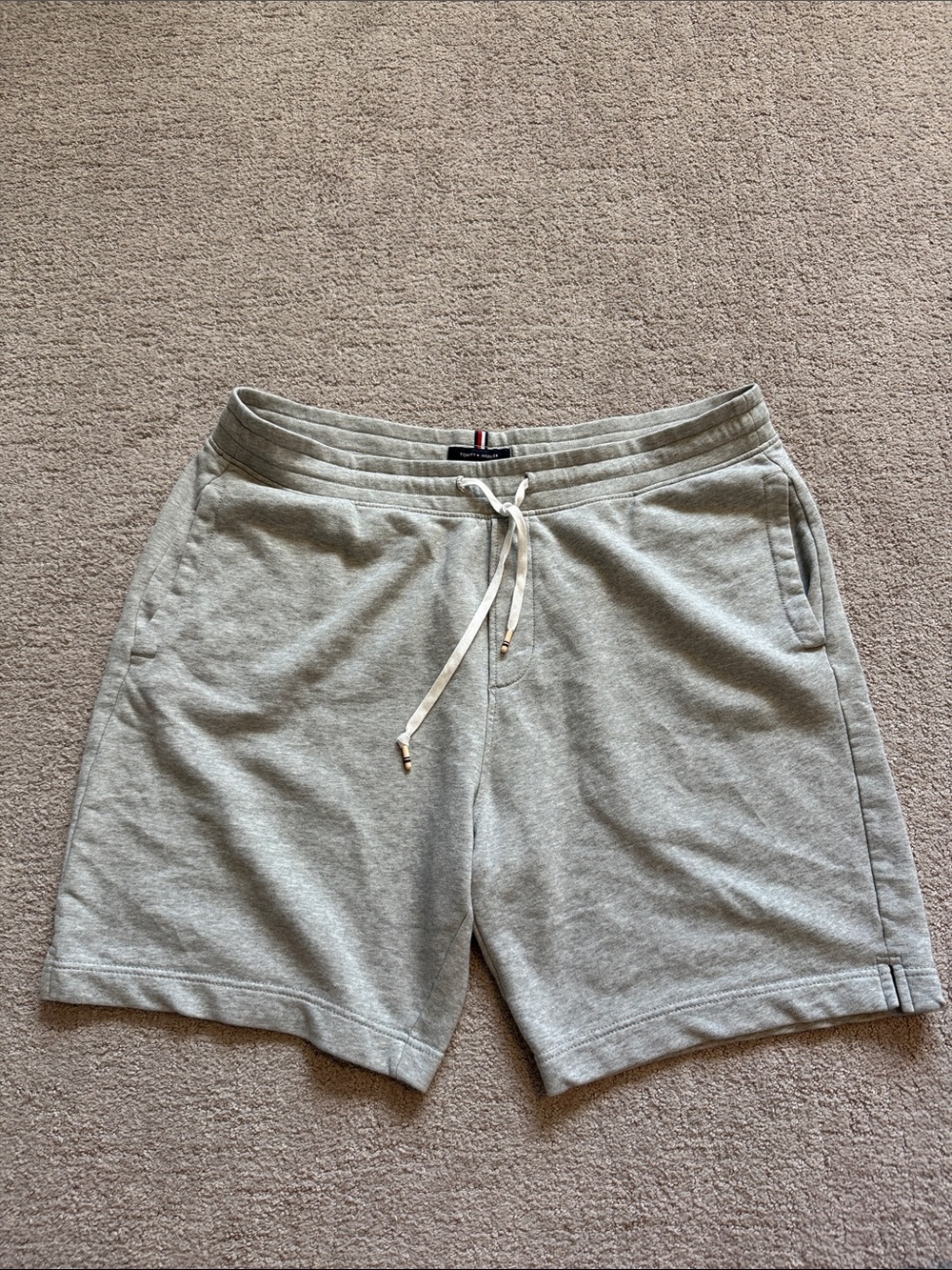 Tommy Hilfiger Heather Gray Knit Drawstring Athletic Shorts